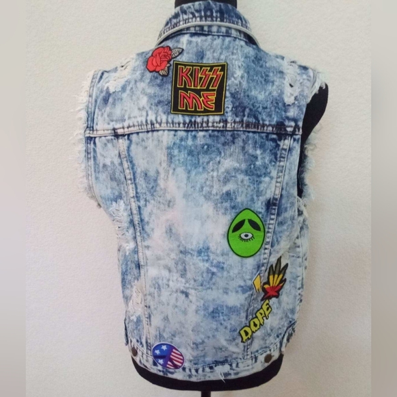Punk Rock Denim Vest! - Picture 4 of 6